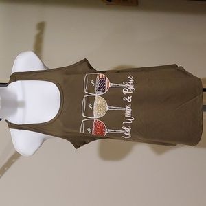 Red, Wine and Blue Razorback Tank